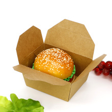 wholesale kraft food container box take away kraft paper fast food container